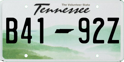 TN license plate B4192Z