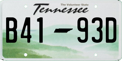 TN license plate B4193D