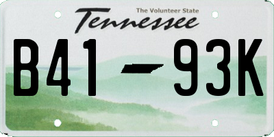 TN license plate B4193K