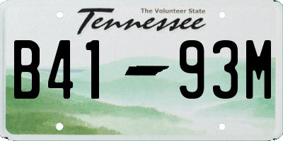 TN license plate B4193M