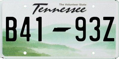 TN license plate B4193Z