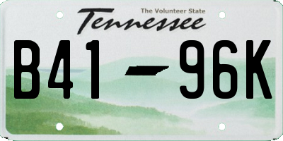 TN license plate B4196K