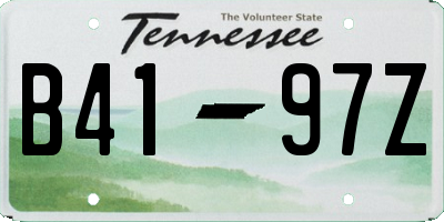 TN license plate B4197Z