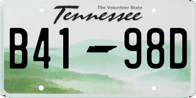 TN license plate B4198D