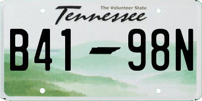 TN license plate B4198N
