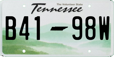 TN license plate B4198W