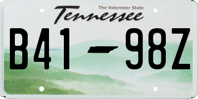 TN license plate B4198Z
