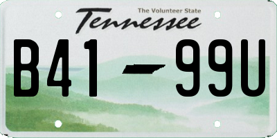 TN license plate B4199U