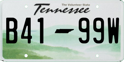 TN license plate B4199W