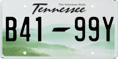 TN license plate B4199Y