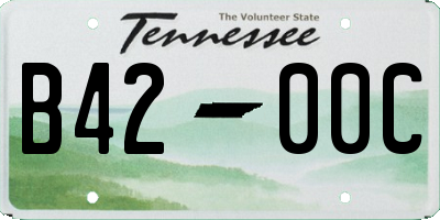 TN license plate B4200C