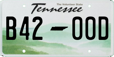 TN license plate B4200D
