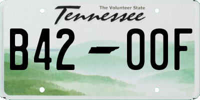 TN license plate B4200F
