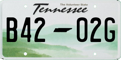 TN license plate B4202G