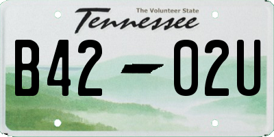 TN license plate B4202U