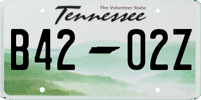TN license plate B4202Z