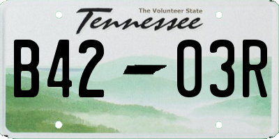 TN license plate B4203R