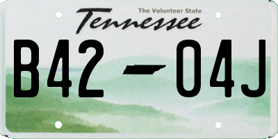 TN license plate B4204J