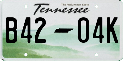 TN license plate B4204K