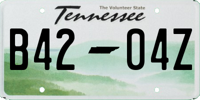 TN license plate B4204Z