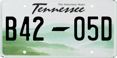TN license plate B4205D