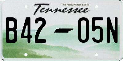 TN license plate B4205N