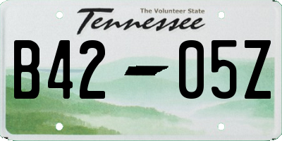 TN license plate B4205Z