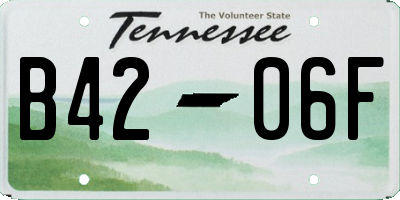 TN license plate B4206F