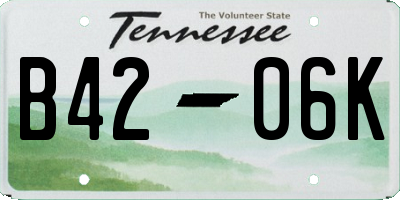 TN license plate B4206K