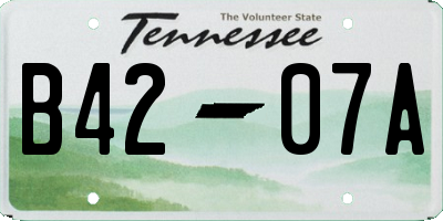 TN license plate B4207A