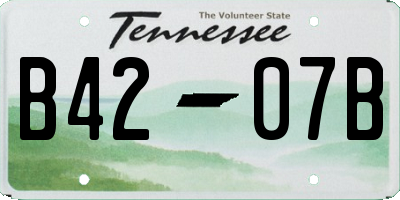 TN license plate B4207B