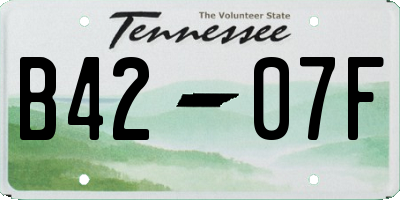 TN license plate B4207F