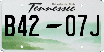 TN license plate B4207J