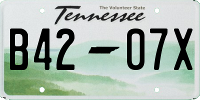 TN license plate B4207X