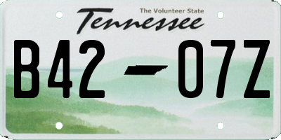 TN license plate B4207Z