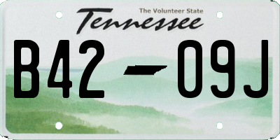 TN license plate B4209J