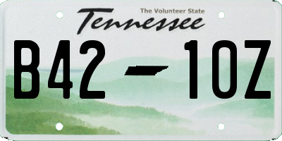 TN license plate B4210Z