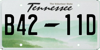 TN license plate B4211D