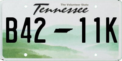 TN license plate B4211K