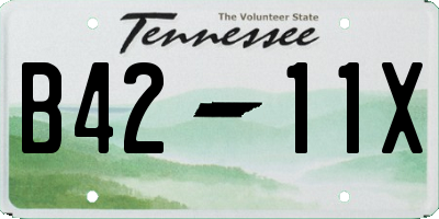 TN license plate B4211X