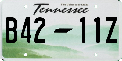 TN license plate B4211Z