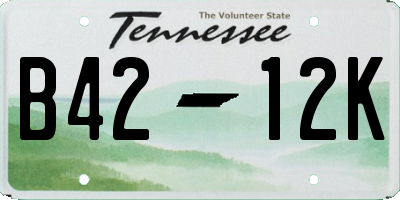 TN license plate B4212K