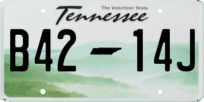 TN license plate B4214J