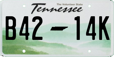 TN license plate B4214K