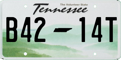 TN license plate B4214T