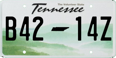 TN license plate B4214Z