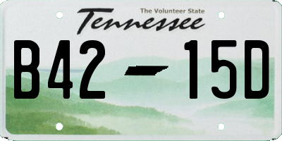 TN license plate B4215D