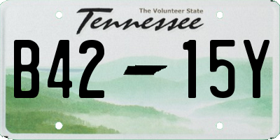 TN license plate B4215Y