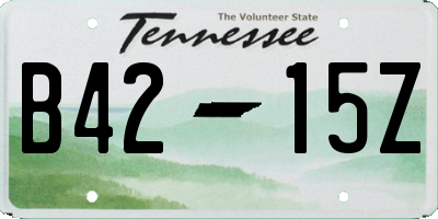TN license plate B4215Z