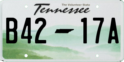 TN license plate B4217A